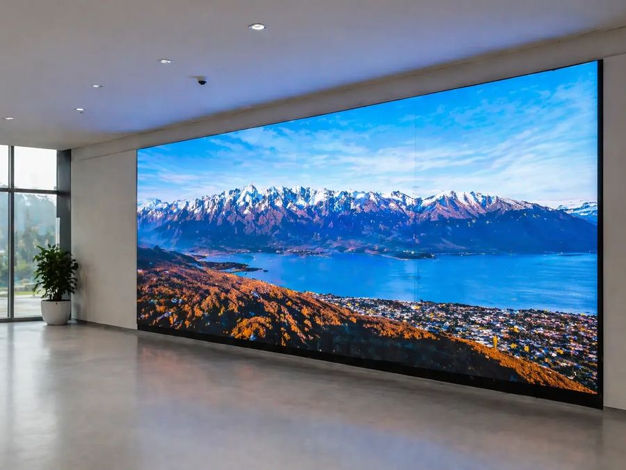 Muro de video LED de gran formato en recepción